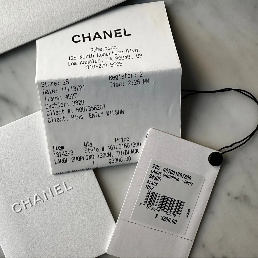 Chanel Large Shopper 30cm Black with Silver Hardware 2021 - Picture 14 of 14